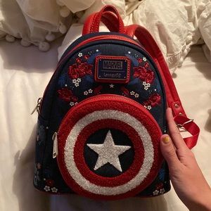 Loungefly Exclusive Captain America 80th Anniversary Bag NWT